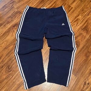 Adidas Men’s Navy Trackpants with White Stripes